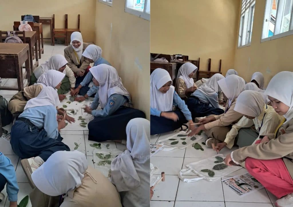 Gaya Baru Teknik Ecoprint, Manfaatkan Daun Mangrove di Lingkungan Sekolah